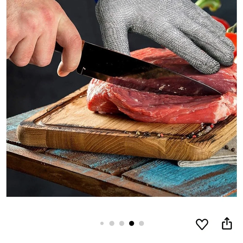 Stainless Steel Cut-Resistant Glove with Blue Strap